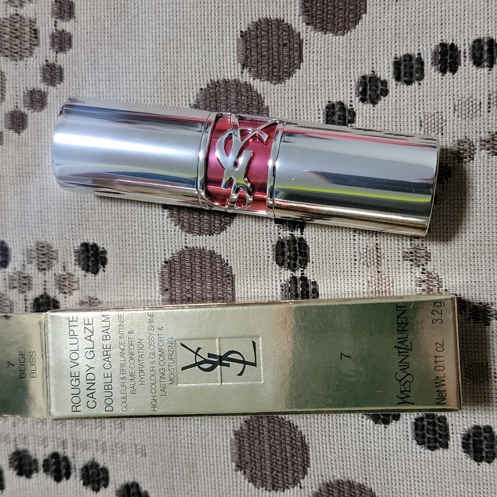 YSL Rouge Volupte Candy Glaze in 7 Beige Bliss 3.2g